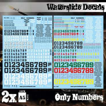 Waterslide Decals - Only Numbers - Green Stuff World