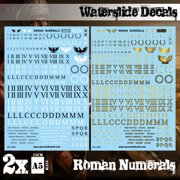 Waterslide Decals - Roman Numerals - Green Stuff World