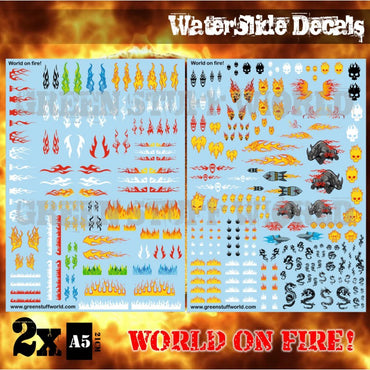 Waterslide Decals - World on Fire - Green Stuff World