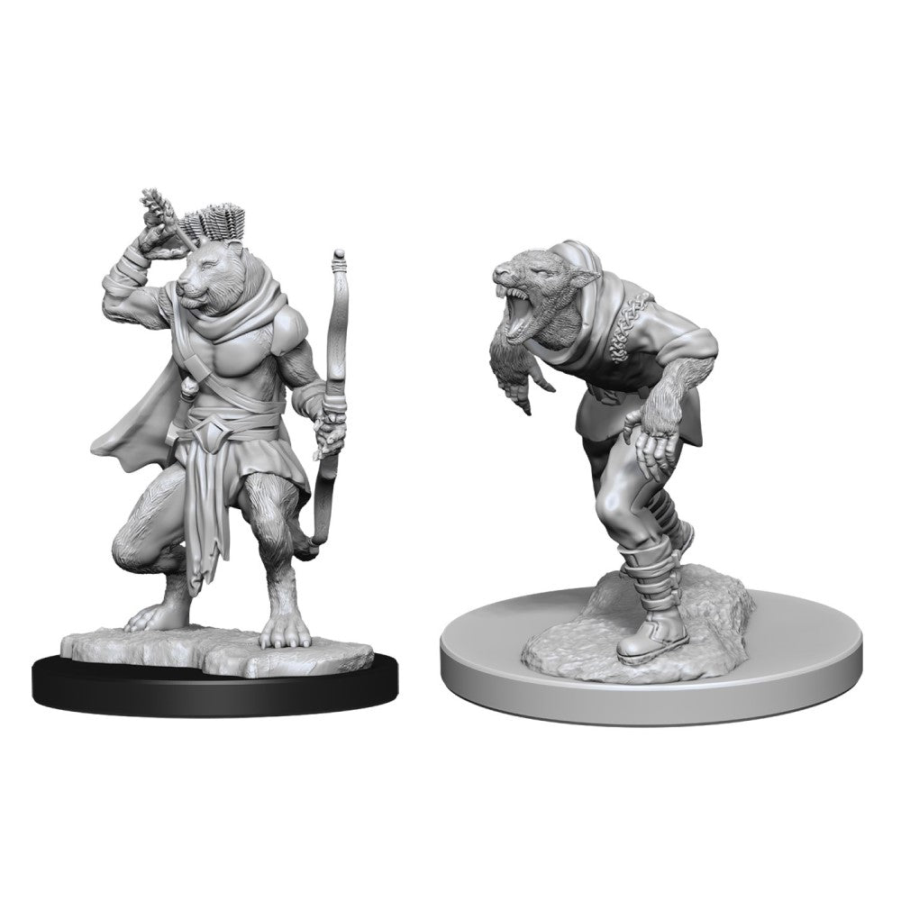 D&D Nolzurs Marvelous Unpainted Miniatures Wererat and Weretiger